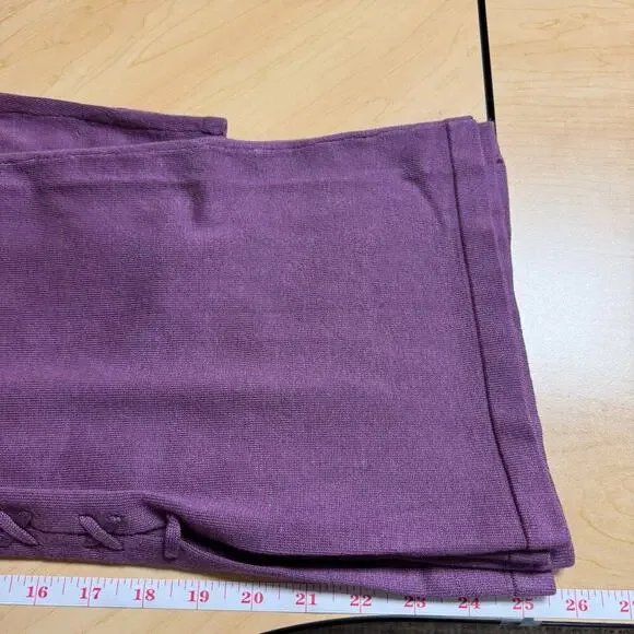 NWT Lety & Me Open-Front 3/4 Sleeves Back Detail Stitch Fix Purple Cardigan M - Picture 9 of 11